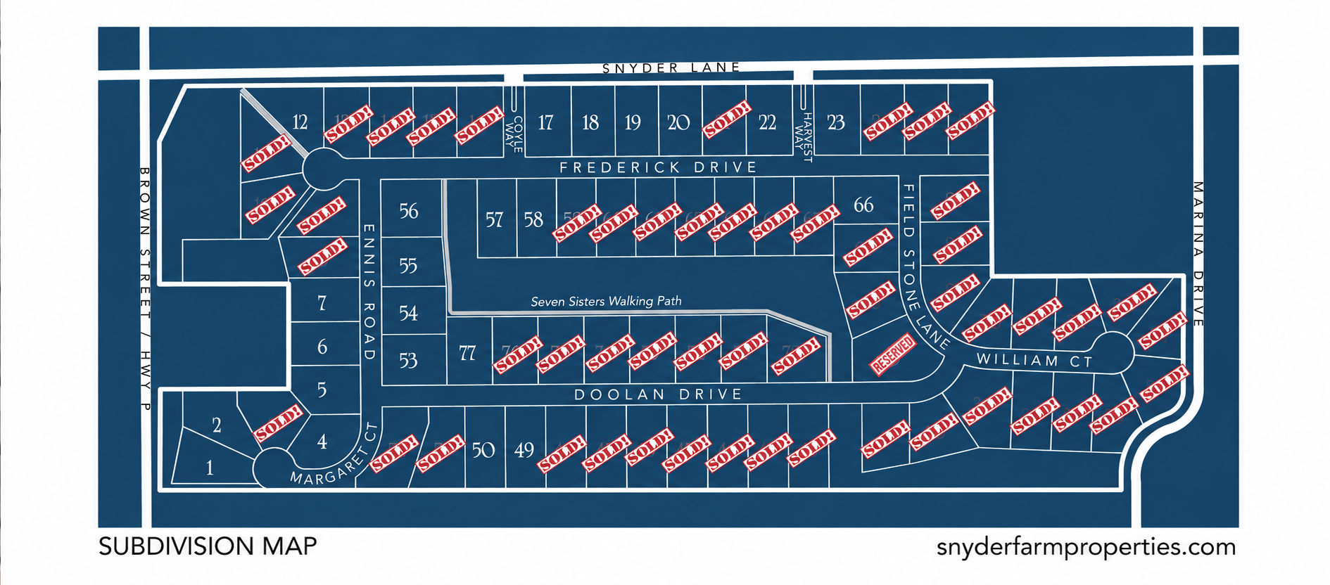 SnyderFarmsMap Snyder Farms Lot Map